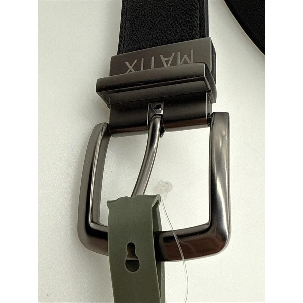 Matix Faux Leather Belt Men's Adult Size 38 Double Sided Black & Cognac New